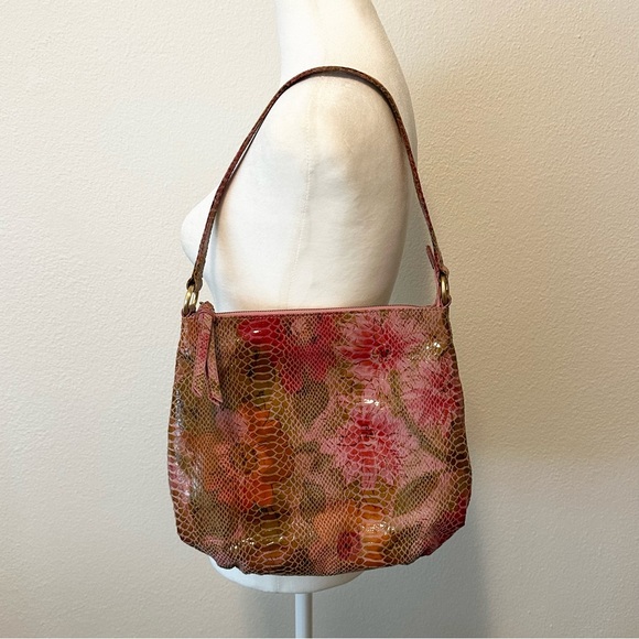 HOBO Bags Hobo International Shoulder Bag Snake Embossed Pink Green